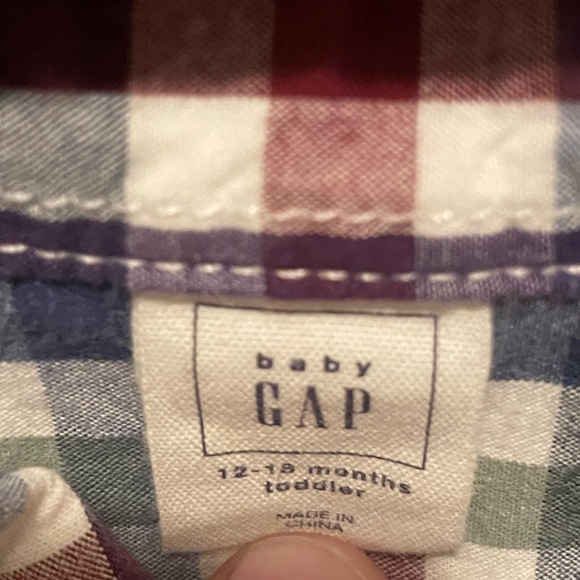 Baby Gap Multicolor Checkered Button Down 12-18M - Picture 3 of 4
